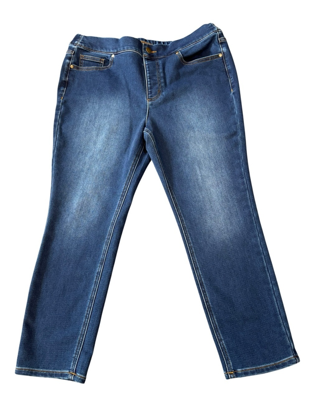 Isaac Mizrahi Jeggings, Dark Blue Divine Denim Jeans, Soft, Petite